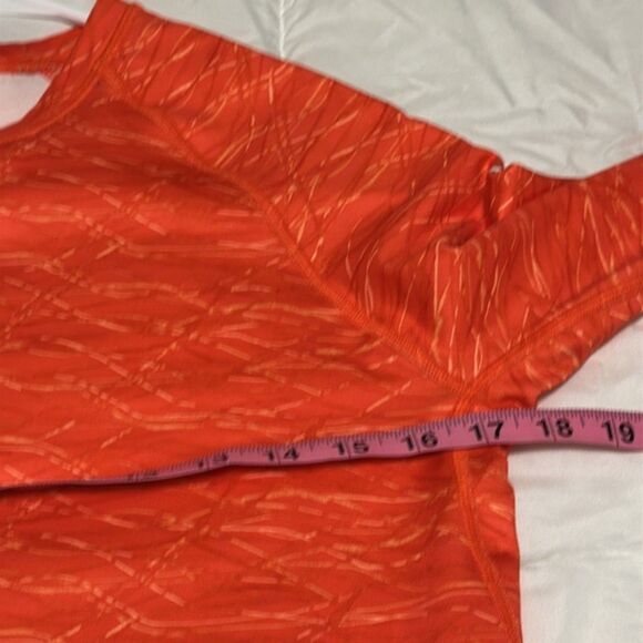 Nike Pro Combat Shirt Womens Large Orange Fitted Dri-Fit Long Sleeve Compression - Picture 10 of 10